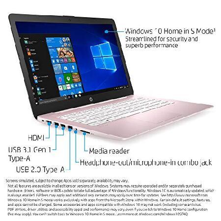 クリアランスショップ HP Stream 14-Inch Laptop， AMD Dual-Core A4-9120E Processor， 4 GB SDRAM， 64 GB eMMC， Windows 10 Home in S Mode with Office 365 Personal for One Year (1