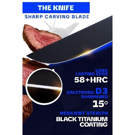 Dalstrong - Shadow Black Series - Black Titanium Nitride Coated German HC Steel - Sheath (9" Carving Knife ＆ Fork Set) - NSF Certified｜inter-trade｜02