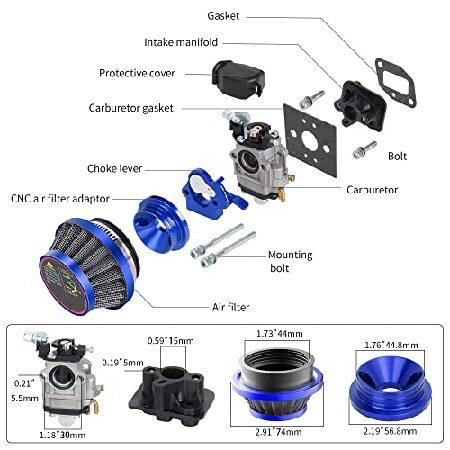 【並行輸入品】 15mm Carburetor Upgrade Kit Air Filter Set Compatible with 2 Stroke 43cc 47cc 49cc Standup Gas Scooter ATV Quad Pocket Bike XG-550 Blad_1
