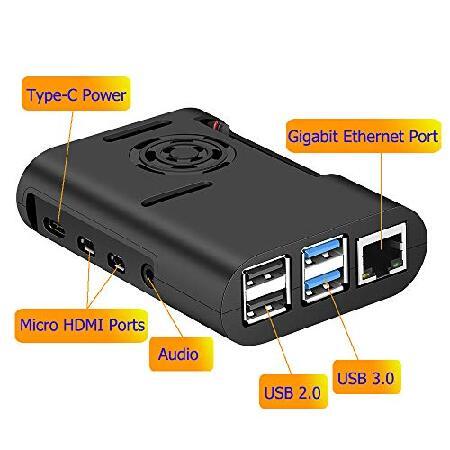 並行輸入品】 Raspberry Pi 4ケース MazerPi Piケース 冷却ファン付き