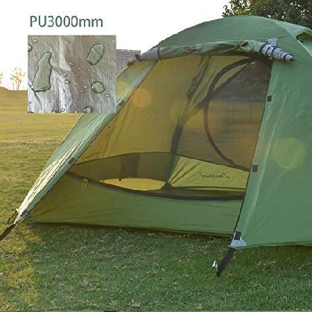【美品】 冬用キャンプテント 1~2人用 軽量 二層バックパッキングテント 防水 2ドア 二層 簡単セットアップテント アルミロッド付き アウトドアハンティング/ハイキング/ 【3194621737】(16400円)