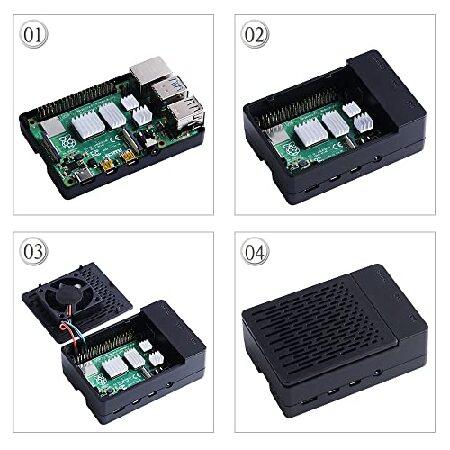 GeeekPi Raspberry Pi 4ケース ファン付き 5V 3A USB-C電源供給 ヒートシンク4個 USBカードリーダー 1m Micro HDMIケーブル Micro HDMI - HDMIアダプター Raspbe｜inter-trade｜03