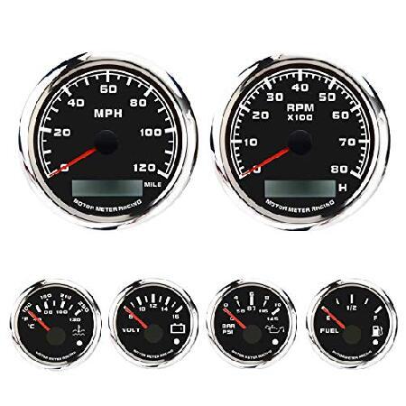 並行輸入品】 MOTOR METER RACING W PRO Series 6 Gauge Set - 85mm 3 