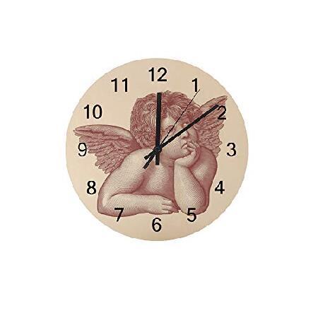 並行輸入品】 Kuizee 木製壁掛け時計 天使 ケルブ 手描き ヴィンテージ