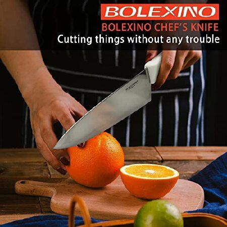 BOLEXINO 8 inch Japanese High Carbon Stainless Steel Chef Knife, Professional Extra Sharp Wide Cook Knife with Non-slip Ergonomic Handle, for Kitchen｜inter-trade｜02