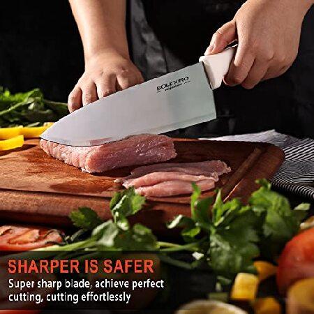 BOLEXINO 8 inch Japanese High Carbon Stainless Steel Chef Knife, Professional Extra Sharp Wide Cook Knife with Non-slip Ergonomic Handle, for Kitchen｜inter-trade｜04