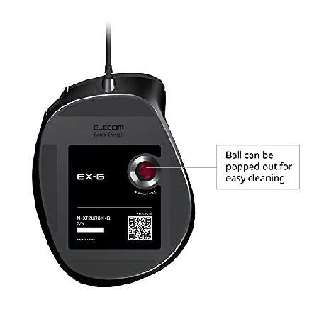 エレコム USB トラックボールマウス 5ボタン + 減速スイッチ + チルト機能 有線 赤色ボール標準搭載モデル 親指操作タイプ ブラック M-XT2URBK-G｜inter-trade｜06