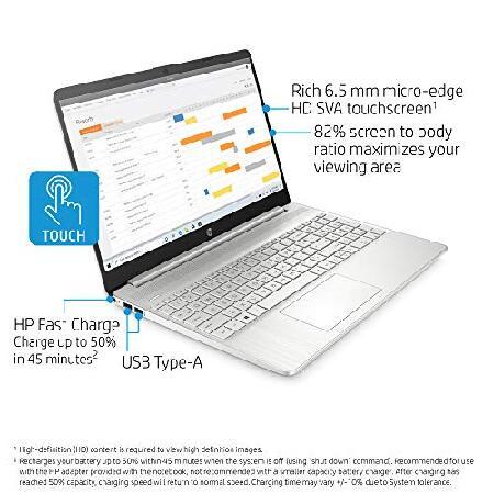 【並行輸入品】 HP 15-inch Touchscreen Laptop, AMD Ryzen 3 3250U, 8 GB RAM, 256 GB SSD, Windows 11 Home in S Mode (15-ef1020nr, Natural Silver)の画像