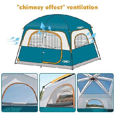 【並行輸入品】 UNP Tents 6人用 防水 防風 簡単設置 二層 ファミリーキャンプテント メッシュドア1つ 大型メッシュ窓5つ - 10フィート x 9フィート x 78インチ_2