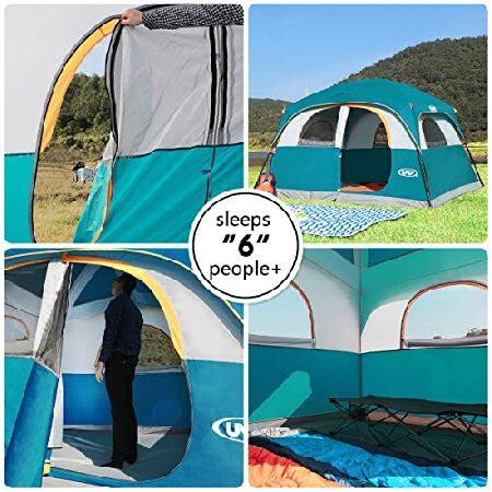 【並行輸入品】 UNP Tents 6人用 防水 防風 簡単設置 二層 ファミリーキャンプテント メッシュドア1つ 大型メッシュ窓5つ - 10フィート x 9フィート x 78インチ_3