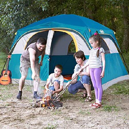 【並行輸入品】 UNP Tents 6人用 防水 防風 簡単設置 二層 ファミリーキャンプテント メッシュドア1つ 大型メッシュ窓5つ - 10フィート x 9フィート x 78インチ_5