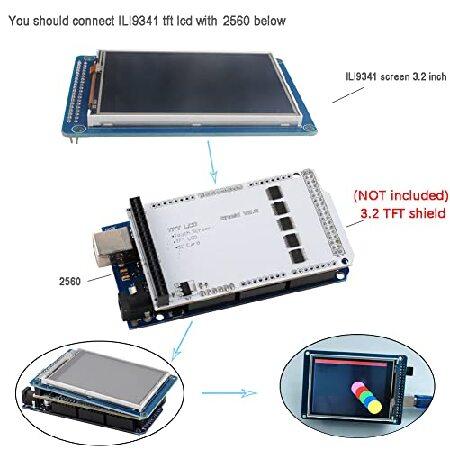 DIYmalls ILI9341 3.2インチ TFT LCDディスプレイスクリーンモジュール レジスティブタッチパネル 320x240 Arduino Mega 2560用SDカードスロット付き｜inter-trade｜04