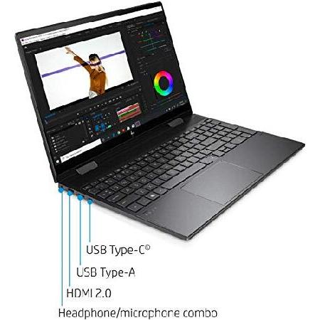 【並行輸入品】 HP (ヒューレット・パッカード) 2020ENVY x360 2イン1 ノートパソコン 15.6インチ フルHD タッチスクリーン ナイトフォールブラック AMD Ryzen_5
