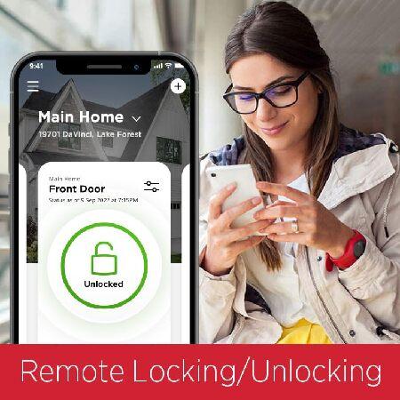 【並行輸入品】 Kwikset Halo Touch Contemporary Square Wi-Fi Fingerprint Smart Lock No Hub Required Featuring SmartKey Security in Satin Nickel (99590-_4