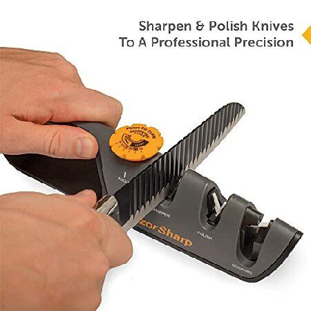 【並行輸入品】 RAZORSHARP ナイフ研ぎ器 すべてのナイフに便利な角度調整ノブ 研ぎ 研磨 ダイヤモンド セラミック ラバーベースで非常に頑丈なグリップの画像