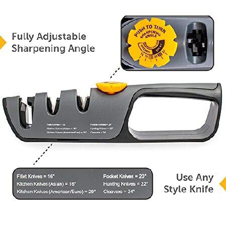 【並行輸入品】 RAZORSHARP ナイフ研ぎ器 すべてのナイフに便利な角度調整ノブ 研ぎ 研磨 ダイヤモンド セラミック ラバーベースで非常に頑丈なグリップの画像