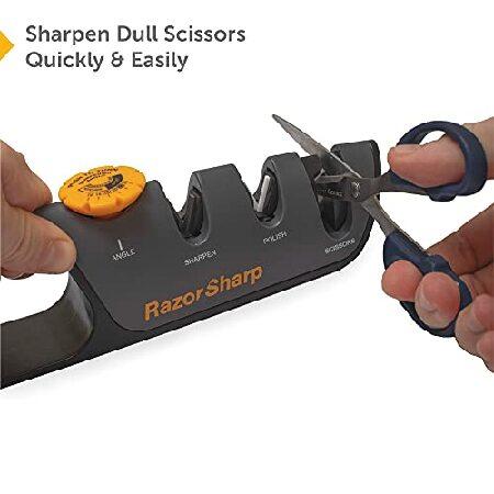【並行輸入品】 RAZORSHARP ナイフ研ぎ器 すべてのナイフに便利な角度調整ノブ 研ぎ 研磨 ダイヤモンド セラミック ラバーベースで非常に頑丈なグリップの画像