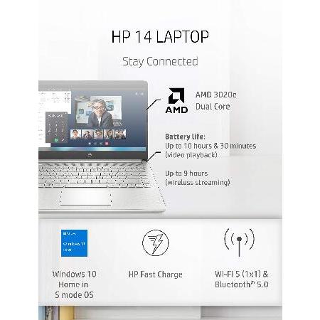 【並行輸入品】 HP 14 ノートパソコン AMD 3020e 4GB RAM 64GB eMMCストレージ 14インチ HD タッチスクリーン Windows 10 Home Sモード 長寿命 Microsoft 365_1