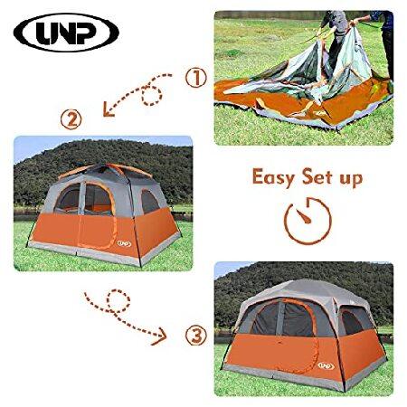 【並行輸入品】 UNP Tents 6人用 防水 防風 簡単設営 二層 ファミリーキャンプテント メッシュドア1個＆大型メッシュウィンドウ5個付き_3