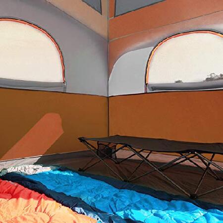 【並行輸入品】 UNP Tents 6人用 防水 防風 簡単設営 二層 ファミリーキャンプテント メッシュドア1個＆大型メッシュウィンドウ5個付き_4