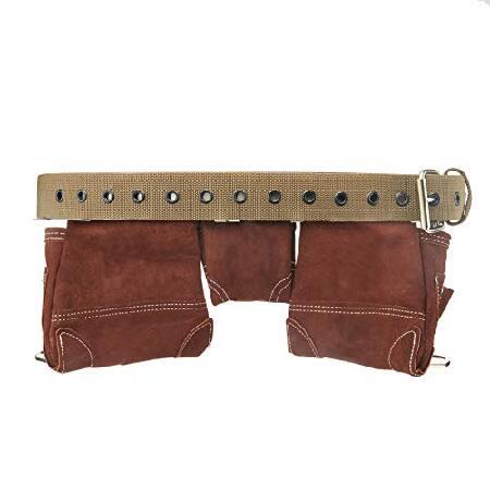 【並行輸入品】 AWP Suede Leather General Construction Tool Pouch Apron | 11-Pocket Tool Organization Work Belt | Brown | Fits Up to 50" Waist Size_3