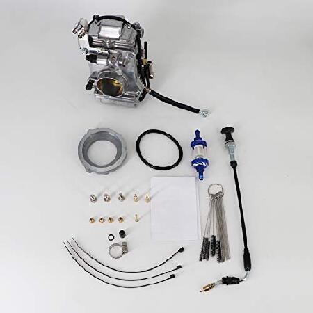 【並行輸入品】 Tektall キャブレター交換 Mikuni HSR42mm HSR TM42-6 42mm Harley Evo Evolutionツインカムオートバイ用 チョークケーブル付きの画像