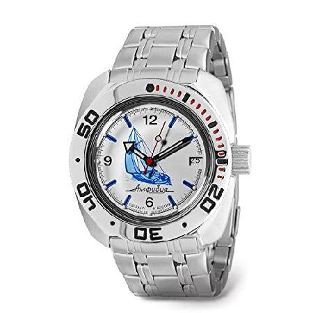 【並行輸入品】 Vostok | Sea Captain Amphibian 自動巻き ロシアンダイバー 腕時計 | WR 200m | Amphibia 710615 | ファッション | ビジネス | カジュアル メン