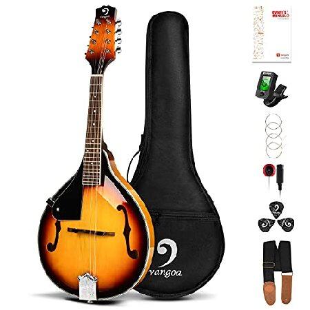 サンバースト 8弦マンドリン 本体 並行輸入品】 Vangoa 左利き マンドリン 楽器 アコースティック 8弦 A