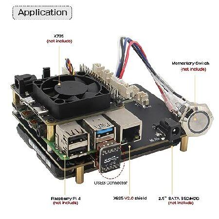 並行輸入品】 Geekworm Raspberry Pi 4 SATA X825 V2.0 Model B
