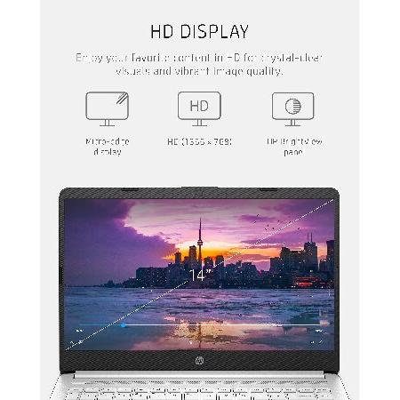 【並行輸入品】 HP 14 Laptop， Intel Celeron N4020， 4 GB RAM， 64 GB Storage， 14-inch Micro-edge HD Display， Windows 11 Home， Thin ＆ Portable， 4K