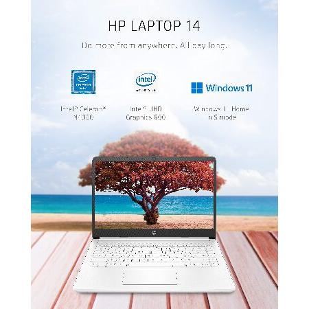 【並行輸入品】 HP 14 Laptop， Intel Celeron N4020， 4 GB RAM， 64 GB Storage， 14-inch HD Touchscreen， Windows 11 Home， Thin ＆ Portable， 4K Graphics，_1