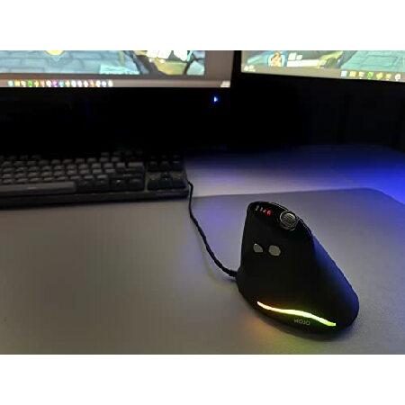 【並行輸入品】 MOJO サイレント垂直ゲーミングマウス - 人間工学に基づいたマウス PCゲーム用マウス 4方向ジョイスティックボタン 調整可能DPI (1000 - 10000)_1
