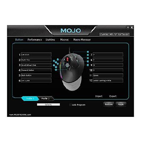 【並行輸入品】 MOJO サイレント垂直ゲーミングマウス - 人間工学に基づいたマウス PCゲーム用マウス 4方向ジョイスティックボタン 調整可能DPI (1000 - 10000)_5