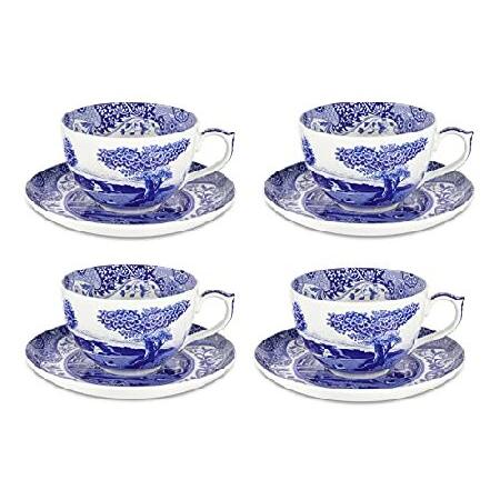 並行輸入品】 Spode ブルー イタリアンティーカップ ソーサー 4個 