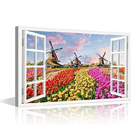 並行輸入品】 壁チューリップの風景画 寝室の写真 伝統的なオランダの 