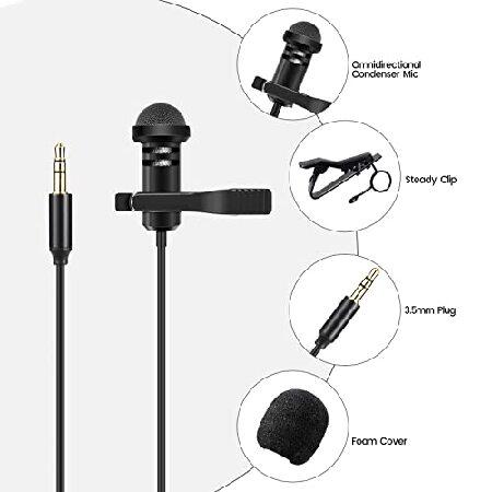 Lavalier Microphone Replacement for Rode Wireless GO 2 II ME Clip-on Microphone System, Omnidirectional Mono Lapel Mic 3.5mm for WIGO, 5ft｜inter-trade｜06