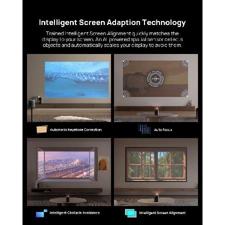 XGIMI Halo+ 1080P Portable Projector, 700 ISO Lumens with Harman Kardon Speakers, Auto Keystone Correction, Auto Focus, Intelligent Obstacle Avoidance｜inter-trade｜04