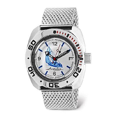 【並行輸入品】 VOSTOK | Sea Captain Amphibian Automatic Self-Winding Russian Diver Wrist Watch | WR 200 m | Fashion | Business | Casual Men's Watches