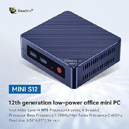 Beelink Mini PC, Mini S12 Intel 12th Gen 4-Core N95(up to 3.4GHz 