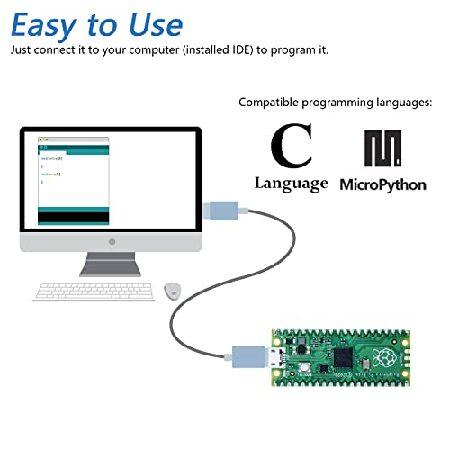 【並行輸入品】 Freenove Raspberry Pi Pico (Arduino IDE と互換性あり) はんだ付け済みヘッダー、開発ボード、Python C Java