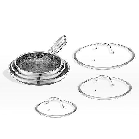並行輸入品】 HEXCLAD 6ピースハイブリッドステンレススチール調理器具 