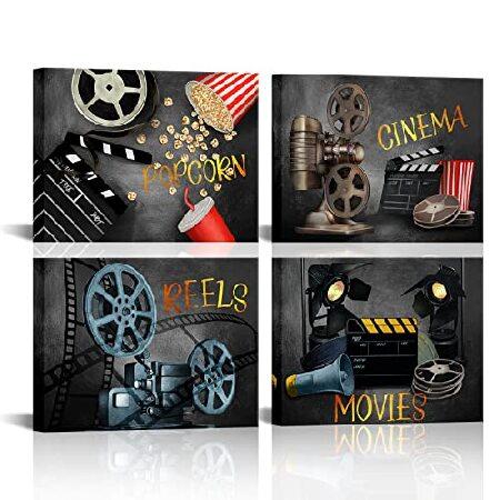 並行輸入品】 LyerArtork 4ピース ヴィンテージ 映画館 壁飾りセット