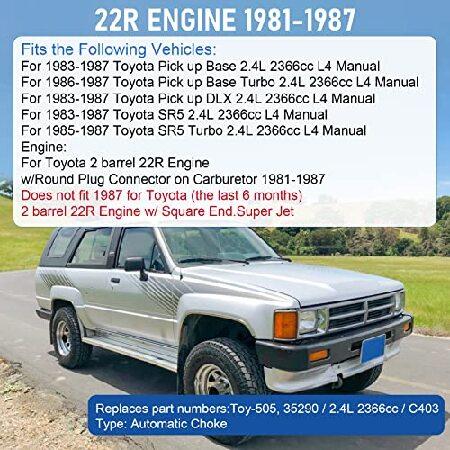 【並行輸入品】 RALBDX 2バレルキャブレター 交換用 トヨタ22Rエンジン 1981-1987 ラウンドプラグコネクター付き (自動チョーク) TOY-505 TOY-507 (35290/2.4Lの画像