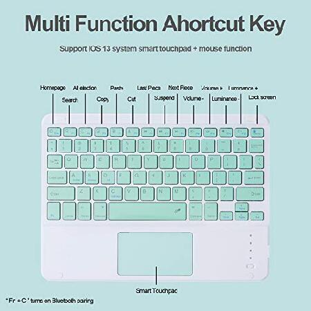 仕入元直送品 iPad 10.2´´ 9th/8th/7th Gen Keyboard Case iPad 9 8 7/Air3 Pro10.5 Slim Smart Case Magnetic Detachable Bluetooth Keyboard Trackpad Cute Color Keycap (i