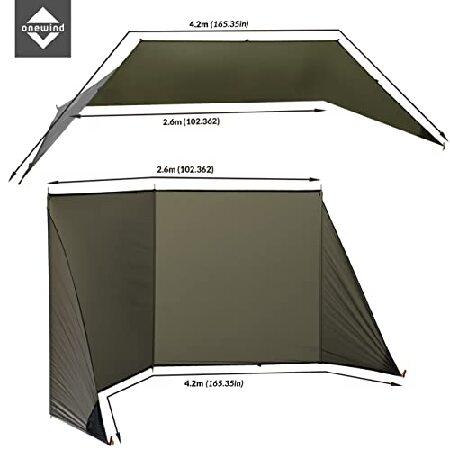 【並行輸入品】 Onewind キャンプシェルター テント 緊急サバイバルシェルター 軽量 再利用可能 防雨 防風 杭と張り線付き キャンプ ハイキング_2
