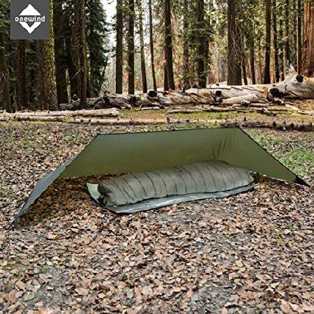 【並行輸入品】 Onewind キャンプシェルター テント 緊急サバイバルシェルター 軽量 再利用可能 防雨 防風 杭と張り線付き キャンプ ハイキング_5