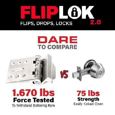 【並行輸入品】 Flip-Lok ハイセキュリティ ドアロックはデッドボルトの10倍の強度ですぐにどんな部屋も安全な部屋に変えます ...