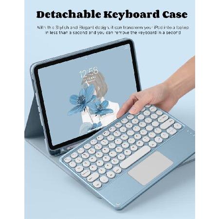 オンライン取寄 AnMengXinLing Keyboard Case for iPad 10th Generation Case 10.9 Inch 2022 -Touchpad Detachable Keyboard with Pencil Holder -Slim Leather Folio Smart Co
