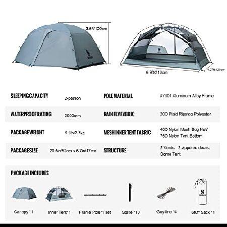 OneTigris COSMITTO 2 Person Backpacking Tent - Free Standing  