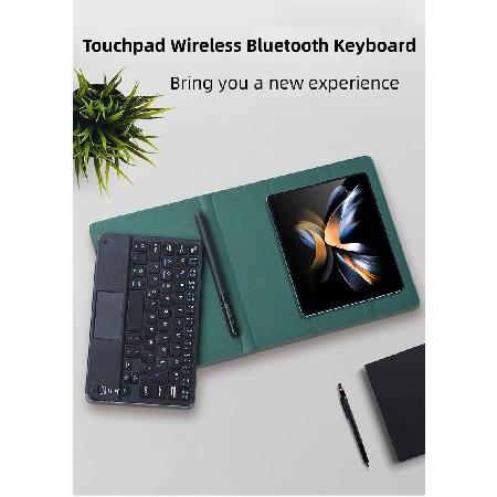 人気の定番アイテム BAILI Z Fold 4 Keyboard Case with Bluetooth Keyboard Wirelessly Connects，Bluetooth Keyboard with Central Touchpad Built-in S Pen Slot ＆ Collapsible K